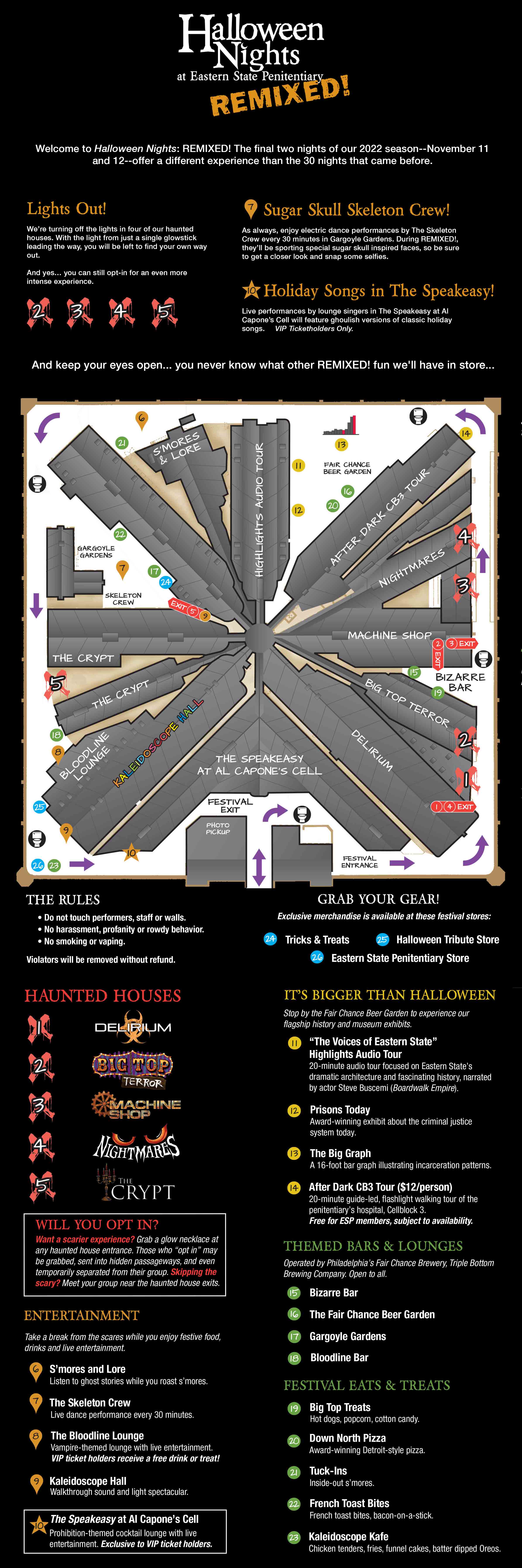 Halloween Nights REMIXED festival map 2022